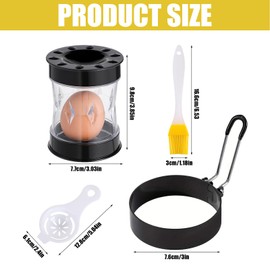 6-Piece Egg Peeler Set, for Hard Boiled Eggs, Boiled Egg Peeler with Slicer and Separator, Kitchen Tools for Breakfast, Camping and Meal Prep