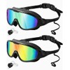 Olutula Large Frame Integrated Earplugs Swimming Goggles in Colorful Blue