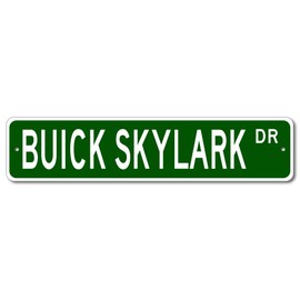Buick Skylark Street Sign, GM Car Sign, Metal Garage Sign, Novelty Wall Decor - 4x18 inches