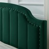 24KF Upholstered Channel Pattern Queen Headboard with Silver Nailhead Trim,