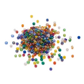 Craftdady 12/0 Transparent Glass Seed Beads About 3300Pcs 2mm Lustered Small Round Pony Loose Spacer Beads Random Mixed Colors for Jewelry Making Hole: 0.9mm
