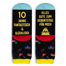 NxnChc 10 Years Birthday Gifts Socks Girls and Boys Child Fashionable Gift Box Funny Crew Girl Boy Ideal Funny for Friends and Family Pink Black Blue Orange, black