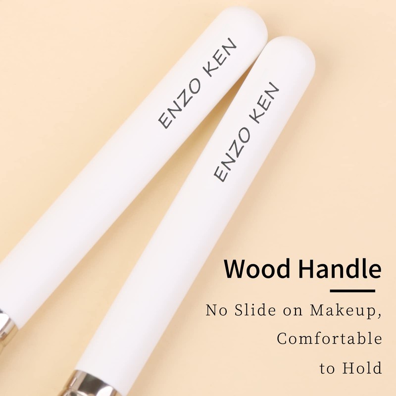 ENZO KEN, White Small Concealer Brush, Dense Under Eye Concealer