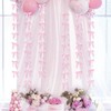 6Pcs Pink/Black Satin Ribbon Bow Garland Hanging Party Decorations for
