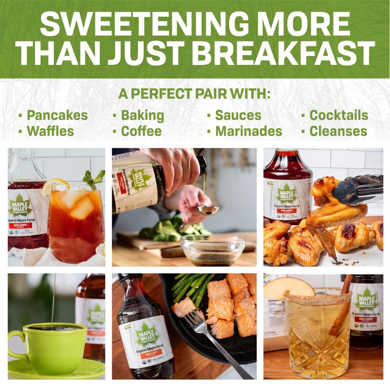 Maple Valley Organic Pure Maple Syrup, Dark & Robust Better