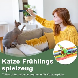 LATRAT Pack of 10 Cat Spring Toys, Cat Spring Toy, Colourful Spiral Cat Plastic, Colourful Toy, Pet Cat Toy, Biting and Hunting Kittens, Colour Random