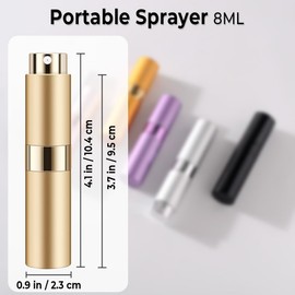 Aramola 8ml Perfume Travel Refillable Bottles Empty Cologne Travel Sprayer Bottle Portable Perfume Atomizer bottle with Perfume Dispensing Tools（5 Pack）