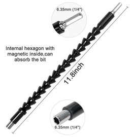 Guyuyii 105 Degree Right Angle Drill Adapter and 1/4 Inch Magnetic Hex Shaft, Flexible Drill Bit Extension – 3 Pcs Set for Tight Spaces, Repair Projects, Drilling Screws, Appliance and Automotive Work