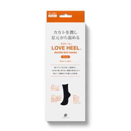 Love Heel Socks, Heel Care, Winter Thick, Double Layered Socks, Made in Japan (Black Navy)