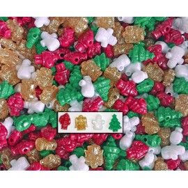 JOLLY STORE Crafts® Classic Christmas Holiday Beads Santa Angel Tree Snowman Jolly Store Crafts 24pc
