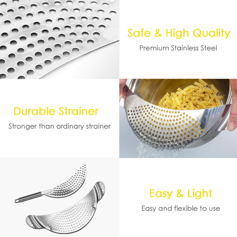 LEVINCHY Pot Strainer Set 2 Pieces Stainless Steel Strainers Set,