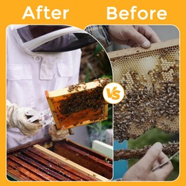 MIGUBIGU Honeycomb Puller Pliers with Goat Leather Beekeeper Gloves, Beekeeper Tool Pliers, Hive Tool, Beekeeping Supplies for Removing Bee Frames and Preventing Bee Stings