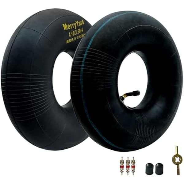 2-Pack of 4.10/3.50-4" Inner Tubes,TR87 Bent Valve Stem,High air tightness,Heavy