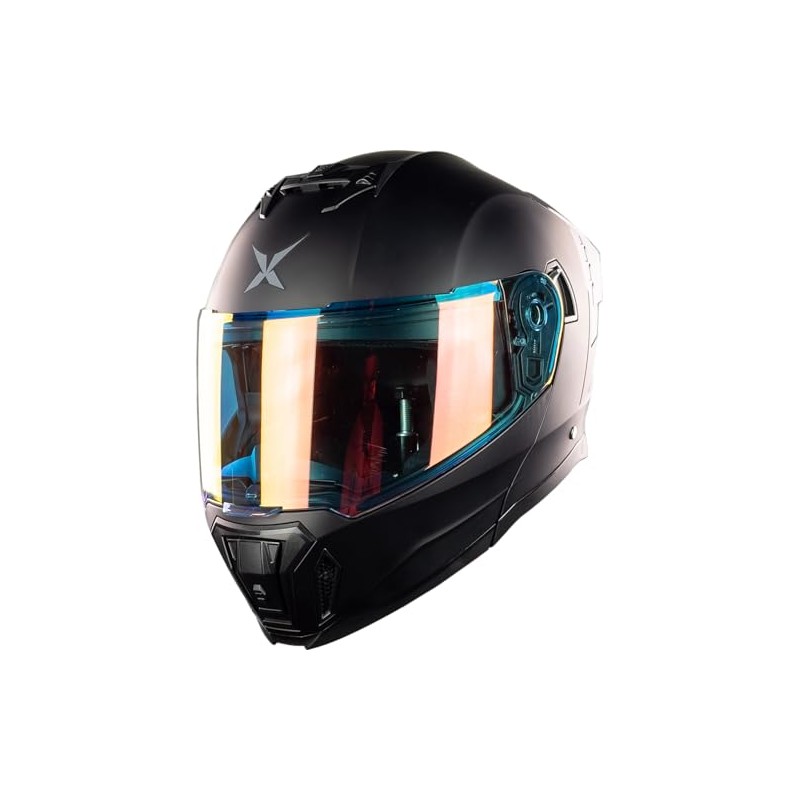 KOV Casco X Mamba Negro Mate abatible para Moto con
