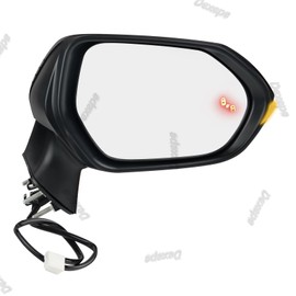 Dexepe Passenger Side Mirror Assembly Compatible with Toyota Corolla 2020-2025 Heated with Turn Signal, Blind Spot Monitor, Power Adjustable Replace TO1321395, 8791012F90 Black (7Pin Right)