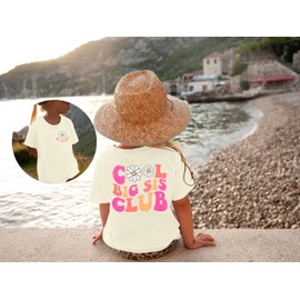 Big Sister Shirt Cool Big Sis Club Letter Printed Shirt Big Sister Announcement for Toddler Girls Outfit