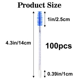 G2PLUS 100pcs Eyelash Lip Brush, Dual Ended Eyelash Extension Brush, Blue Mascara Wands and Lipstick Applicator, Portable Makeup Brush for Eyebrow, Lip Makeup and Travel Use