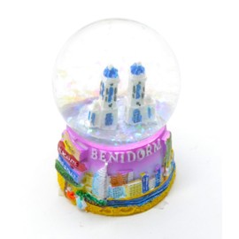 Benidorm. Snow Globe. Church of Spain, Flamenco and Sevillanas Spanish Dancers. Spain Bandra 7 cm x 5 cm x 4 cm small