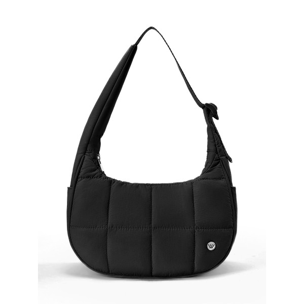 WESTBRONCO WESTBRONCO Small Puffer Crescent Shoulder Bag for Women, Nylon
