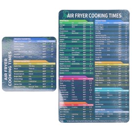 2 Pack Kitchen Fryer Magnet Sheet Cooking Frying Time Reference Guide Cookware Accessories Air Fryer Accessories Magnetic Cheat Sheet Pressure Cooker Accessories Kitchen Unit Conversion Chart