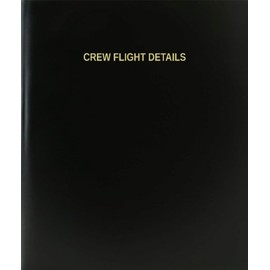 BookFactory Crew Flight Details Log Book/Journal/Logbook - 120 Page, 8.5"x11", Black Hardbound (XLog-120-7CS-A-L-Black(Crew Flight Details Log Book))