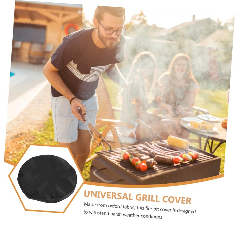Levemolo Outdoor Round Fire Pit Cover Heavy Duty BBQ Grill