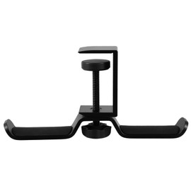 BIUDECO Under Desk Rotatable Aluminum Alloy Double Headphone Hanger Space Saving Headphone Rack for Over The Ear Headphones and Headsets and Sleek Design