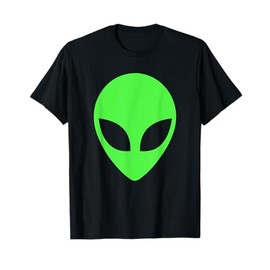 Green Alien Head Apparel 90's Style Clothing Funny Alien T-Shirt