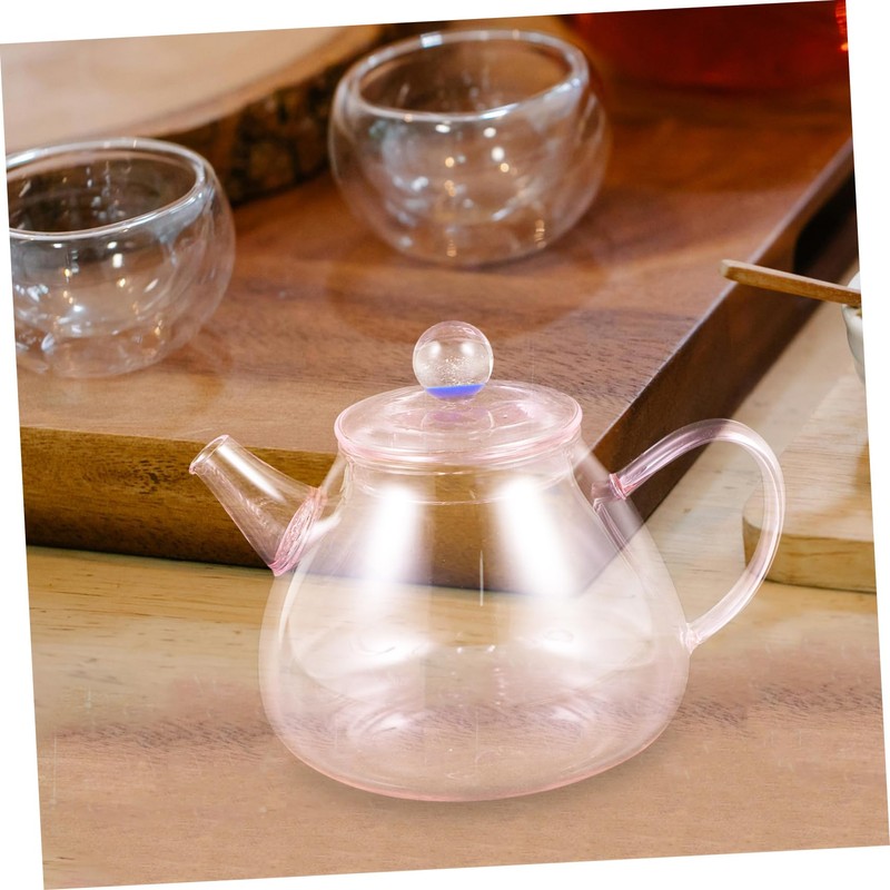 SHOWERORO 250ml Small Glass Tea Kettle Tea Pot with Lid