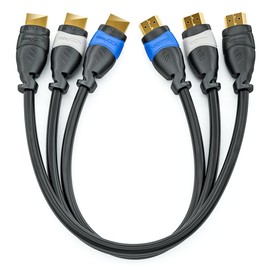 deleyCON HDMI Cable Set - 3x 0.5 m Compatible with HDMI 2.0a/b/1.4a - UHD 4K HDR 3D 1080p 2160p ARC - High Speed with Ethernet - Blue/Grey/Black