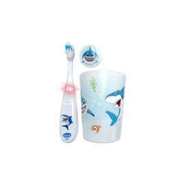 Lily's Home Kids Flashing Timer Toothbrush kids with Soft Bristles, Rising Cup & Cover - Fun 2-Min Light-Up Brushing for Children - Toddler Toothbrush Soft Toothbrush Kit (unicorn)- set of 2