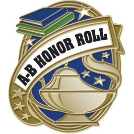 Honor Roll Pins, 1" A-B Honor Roll Lapel Pin For Kids 5 Pack