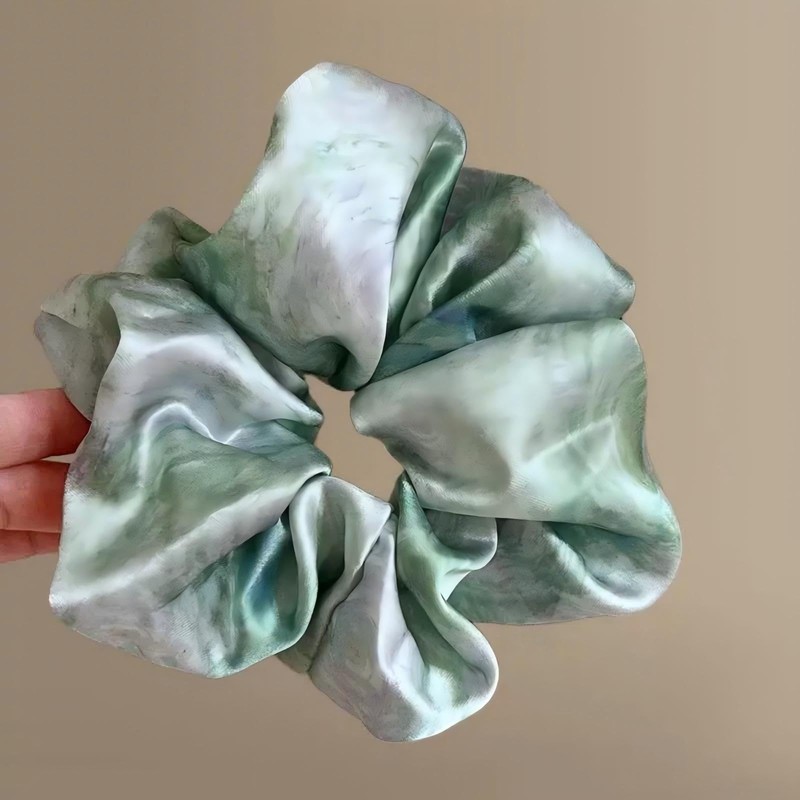 Shiny Organza Scrunchy, Gradient Hair Tie, Women's, Stylish, Hair Accessory,