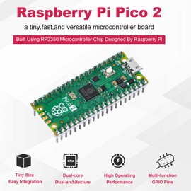 GeeekPi Pre-Soldered Raspberry Pi Pico 2 with Header USB Cables RP2350 Microcontroller Board Mini Board Kit Based on RP2350 Chip,Dual-core & Dual-architecture,Support C/C++/Python (2Pack)