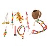 8pcs Parrot Toys Adjustable Coconut Shell Ladder Hanging Toys Interactive