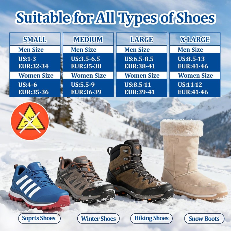 Light Ice Snow Grips Cleat Crampons Over Shoe Boot Traction