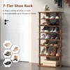 KOTEK 7 Tiers Tall Shoe Rack, Narrow Wooden Entryway Shoe