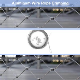 100pcs 1/8" (3mm) Aluminum Crimping Loop Sleeve, Cable Ferrule Wire Rope Sleeves Loop Sleeve for Wire Rope and Cable, Double Hole Type