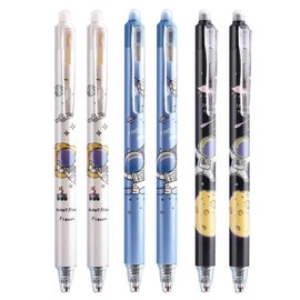 MOZXIRZ 6 Pcs Erasable Gel Pens Cute Retractable Pens Cartoon Space Astronaut Erasable Pen 0.5mm Blue Ink Point Writing Pen for Gilrs Boys School Office School Supplies (Astronaut-Blue Ink)