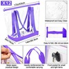 Sweetude 24 Pcs Stadium Approved Clear Tote, Waterproof Bags with