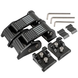 Nakuuly Hood Latches Lock Catch with U.S. Flag Style, Latch Locking Adjustable Kit Compatible with Jeep Wrangler 2007-2018 JK JKU Rubicon Sahara Sport & 2018-2025 JL JLU, 1 Pair