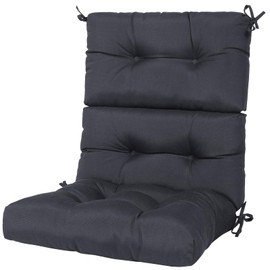 Pcinfuns Rocking Chair Cushion Set, Indoor & Outdoor Rocker Cushions, Premium Tufted Pads Water Resistant Seat Cushions with Ties,Pack of 1,Black Grey