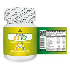 Vitamina D3 5,000iu + K2 100 Mcg C/100 Cápsulas, Premium