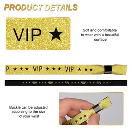 100 Pack VIP Cloth Wristbands for Events (Color : Gold)