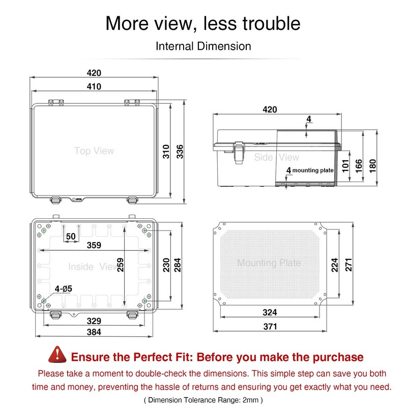 QILIPSU Waterproof Junction Box IP67 Outdoor Plastic Electrical Project Enclosure