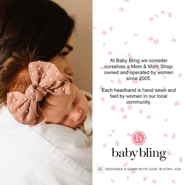 Baby Bling Bows Newborn to Little Girls Hair Bow - FAB-BOW-LOUS Headbands Toddlers Hair Accessories, Made in the USA, One Size (2 Pack - pink + white)