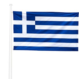 KliKIl Greece Flag 90 x 150 cm - Greek Flag Fan Item Weatherproof Greek National Flag with Brass Eyelets Bright Colours and UV-Resistant for Outdoor Use Greece