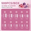 Buqikma 500PCS Short Nail Tips for Acrylic Nails - Clear