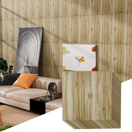 Pluden Slat Wall Panels Peel and Stick Foam, 20Pcs 106 Sq.Ft 3D Fluted Textured Panel, XPE Foam DIY Self-Adhesive Waterproof Fluted Wall Panels for Interior Wall Decor, Home Decor