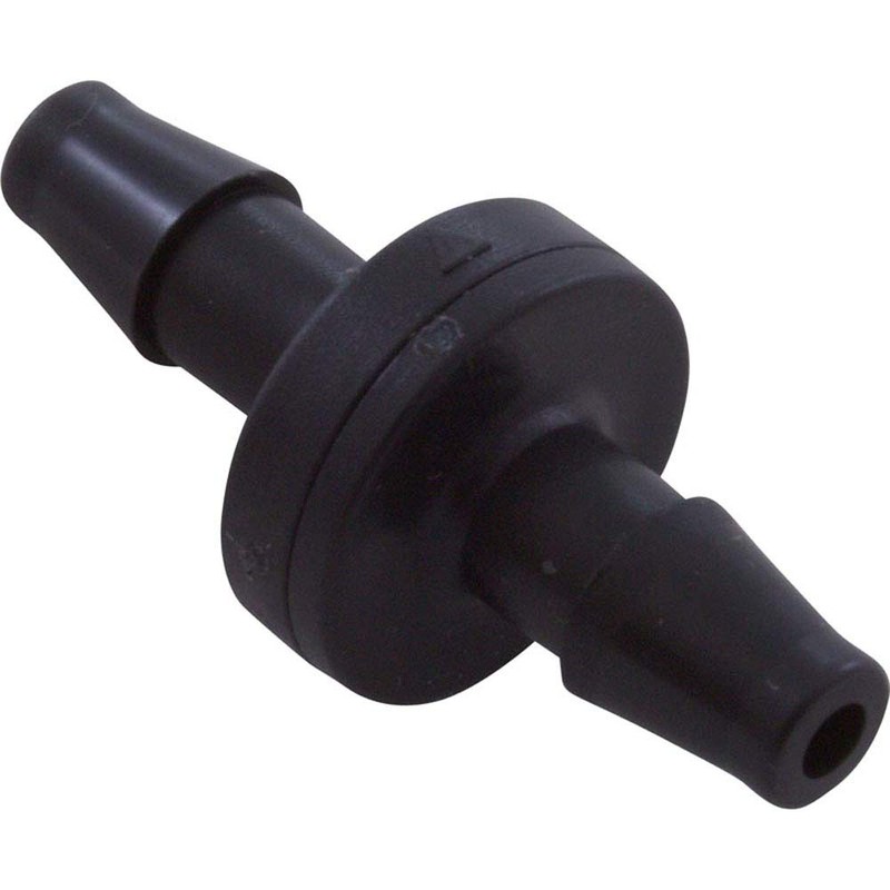 Check Valve, Ozone, AquaSunOzone, 1/4" Barb Kynar, Black